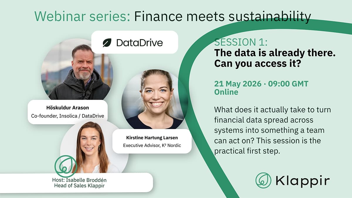 Webinar series, finance meets sustanability, Session 1, the data you have